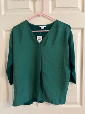 J. Jill Emerald Green V-Neck Relaxed Tunic